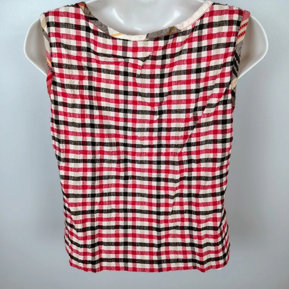 Cabin Creek Women Petite Medium Red Plaid 2 Piece Shirt and Tank Set cottagecore
